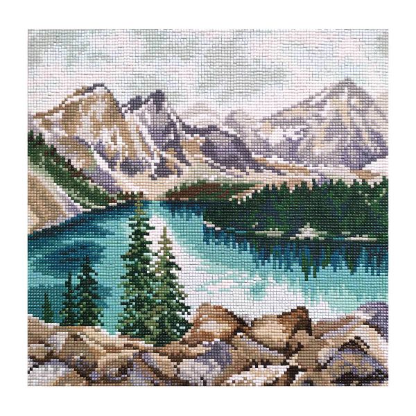 Алмазная (кристальная) мозаика Овен, Озеро Морейн 30х30см