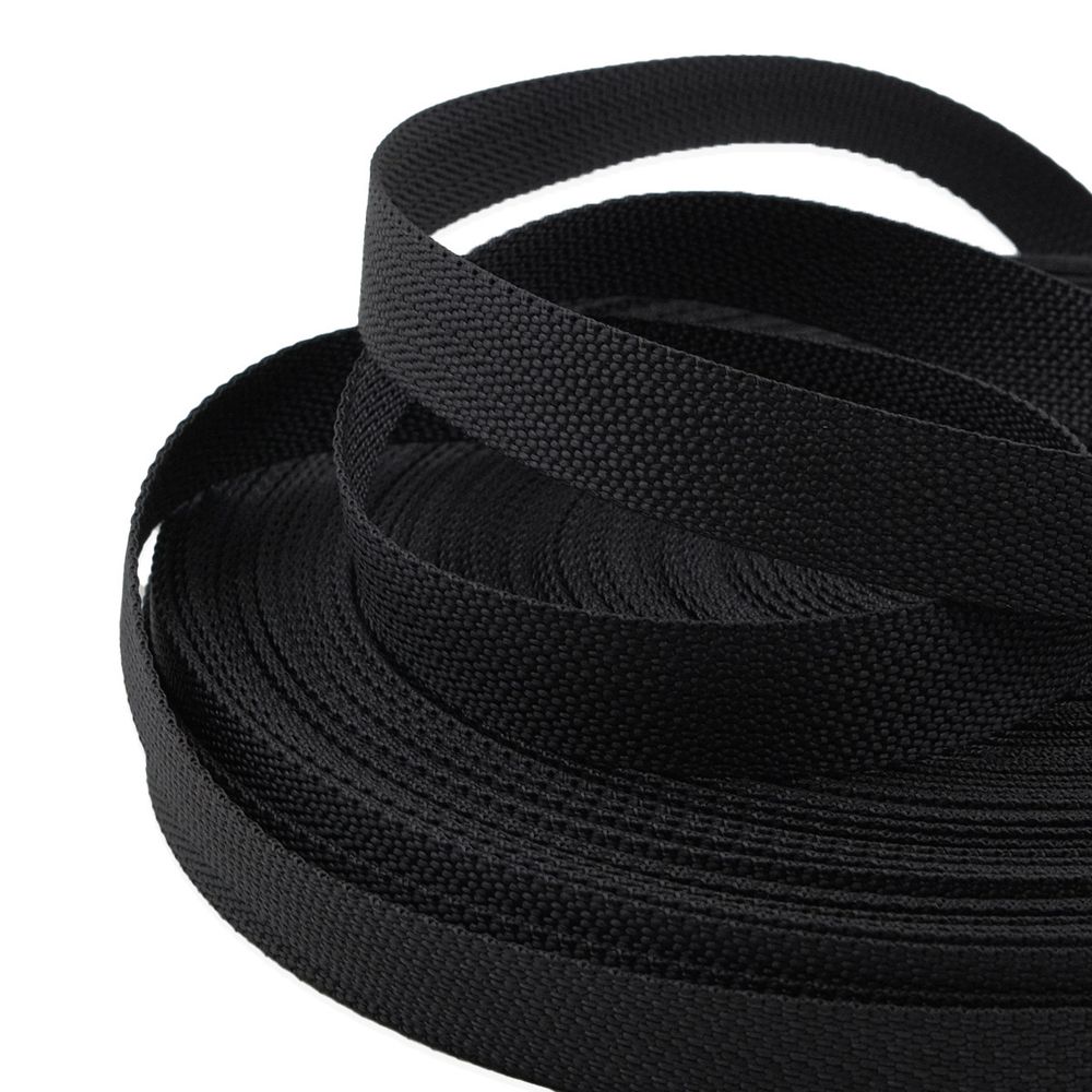 Стропа (ременная лента) 20 мм / 50 метров, толщ. 1.0 мм, [12.2 г/пог.м], 100% п/э, 005 черный