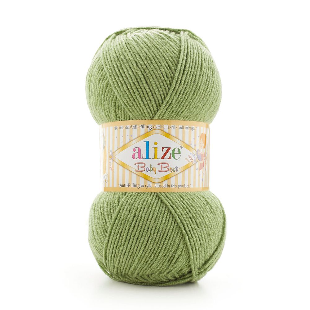 Пряжа Alize (Ализе) Baby Best / уп.5 мот. по 100 г, 240м, 485 зеленная трава A