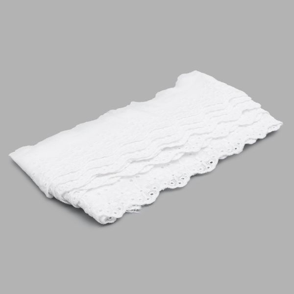 Кружево шитьё х/б 58 мм / 3.4 метра, цвет белоснежный