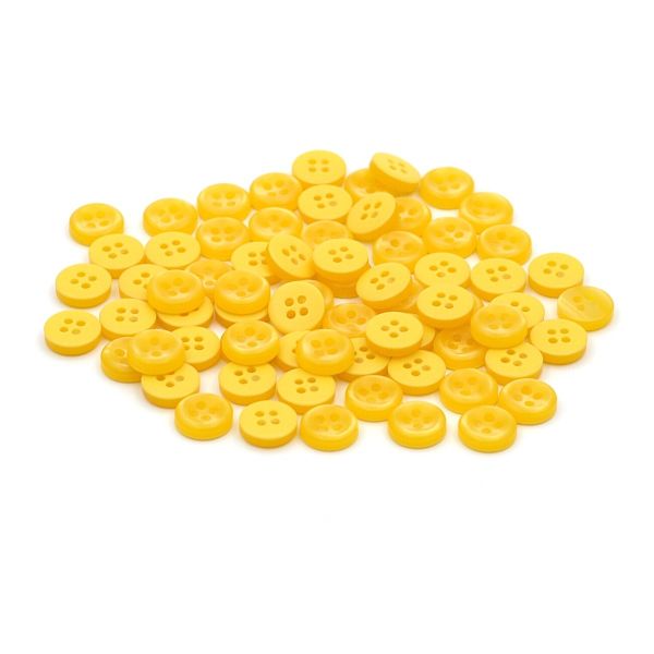 Пуговицы 4 прокола 17L (10,5мм), пластик (col.08 желтый), 72 шт, CN 2801