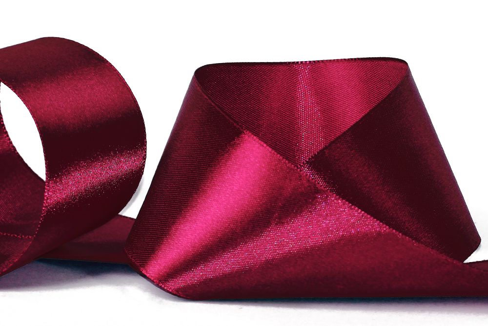 Лента атласная 1-сторонняя 50.0 мм / 33±2 метра, 030 т.бордовый, Gamma