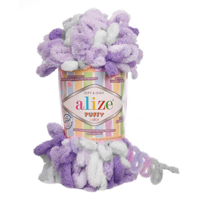 Пряжа Alize (Ализе) Puffy Color / уп.5 мот. по 100 г, 9 м, 6372 секционный