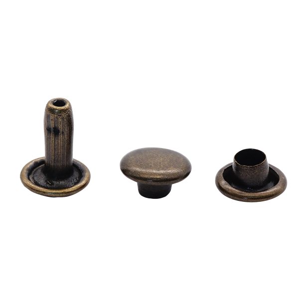 Хольнитены двухсторонние ⌀6 мм, h=6 мм, сталь, New Star №0, цв.антик, ≈100 шт