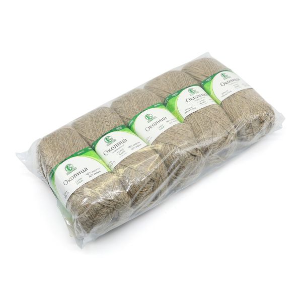 Пряжа Камтекс Околица / уп.5 мот. по 100 г, 250 м, 007 лен