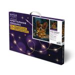 Кристальная (алмазная) мозаика Фрея ALDD-314, на подрамнике, Корги с гирляндой (со светодиодами), 30х40 см