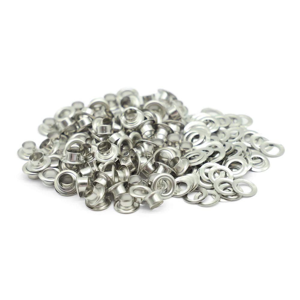 Люверсы металл ⌀_5.0 мм (внутр.), никель, 100 шт, BIG