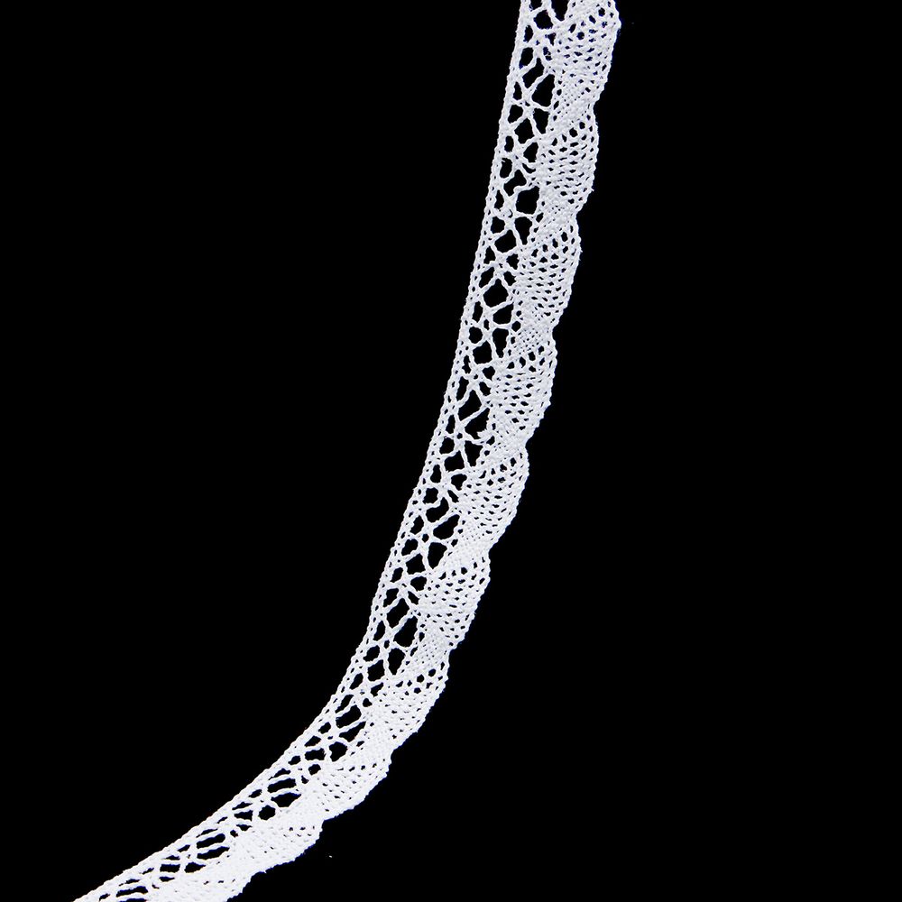 Кружево вязаное (тесьма) хлопковое 20 мм / 9.14 метров, белоснежный