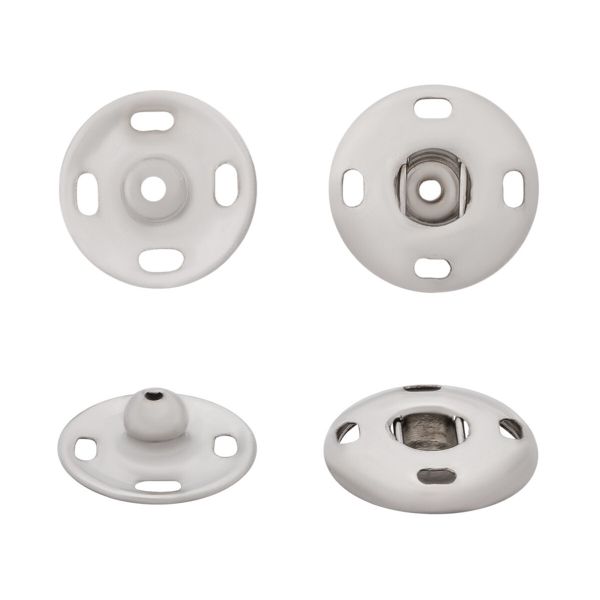 Кнопки пришивные металл 13 мм, серебристый, без никеля, 6 шт, Pony, 76515/01