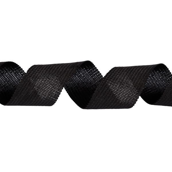 Тесьма (лента) окантовочная 24 мм / 100 метров, черный, Gamma 024 О черный