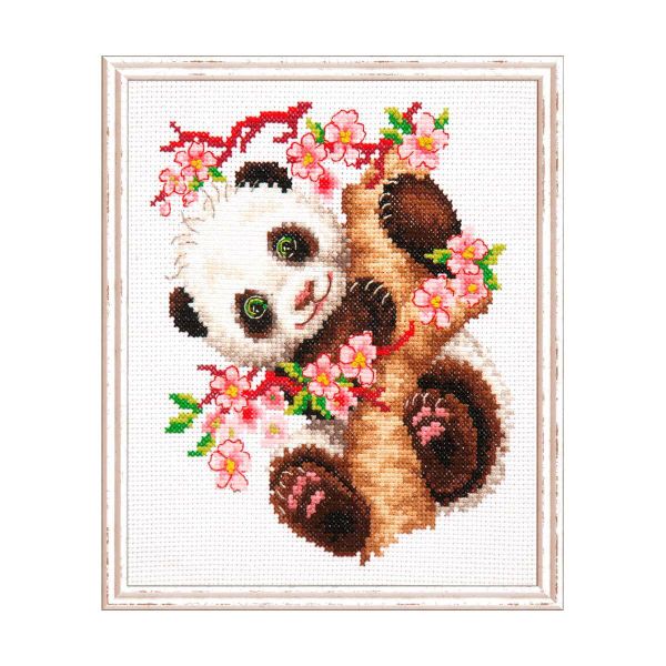 Набор для вышивания нитками Чудесная игла, Панда 15х18см