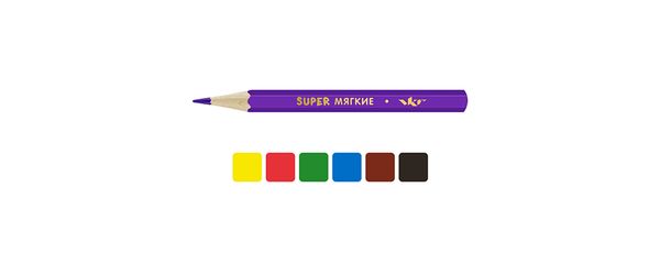 Набор цветных карандашей, короткие Совенок SCP-2006 заточенный 16х6 цв, Набор цветных карандашей, короткие Совенок SCP-2006 заточенный 16х6 цв, ВКФ SCP-2006