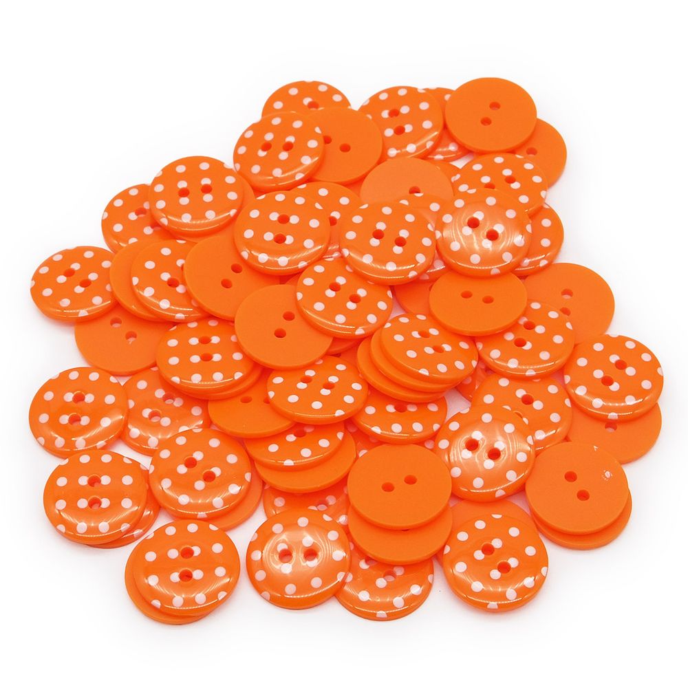 Пуговицы детские Горошек 28L (331 оранжевый) Q7125-FSS, 72 шт