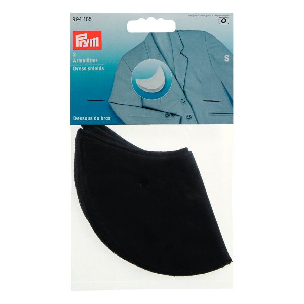 Подмышечники размер S (14 см), 100% хлопок, черный, 2 шт, Prym