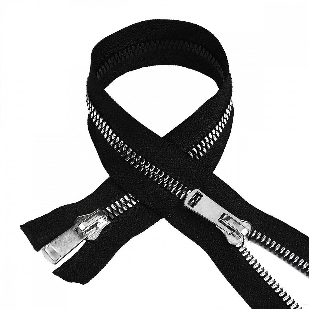 Молния трактор Т8 (8 мм) 2 зам., разъем., 85 см, ТТ, цв.черн/серебро уп.10 шт Молния трактор Т8 (8 мм) 2 зам., разъем., 85 см, ТТ, цв.черн/серебро уп.10 шт