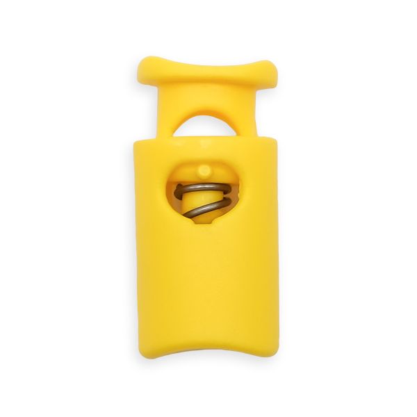 Фиксатор (зажим) для шнура пластик 1 отв., ⌀4.5 мм, 19х9 мм, цилиндр, ПП, желтый, 100 шт