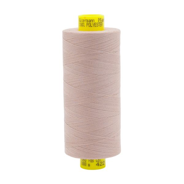 Нитка особо тонкая Gutermann Mara №150 (150/2), 1000 м, 713953, цв. 422 холодный бежевый, 1 катушка