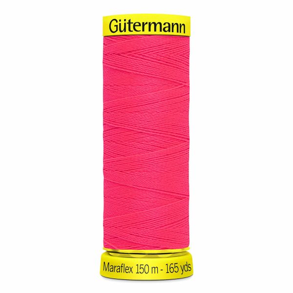 Нитки для трикотажа Gutermann Maraflex, 150м, 3837 неоновый розовый, 5 катушек