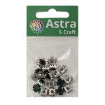 Хрустальные стразы в цапах/серебро, 8мм, 20 шт/упак, Astra&Craft (36 изумрудный), 4AR167/168
