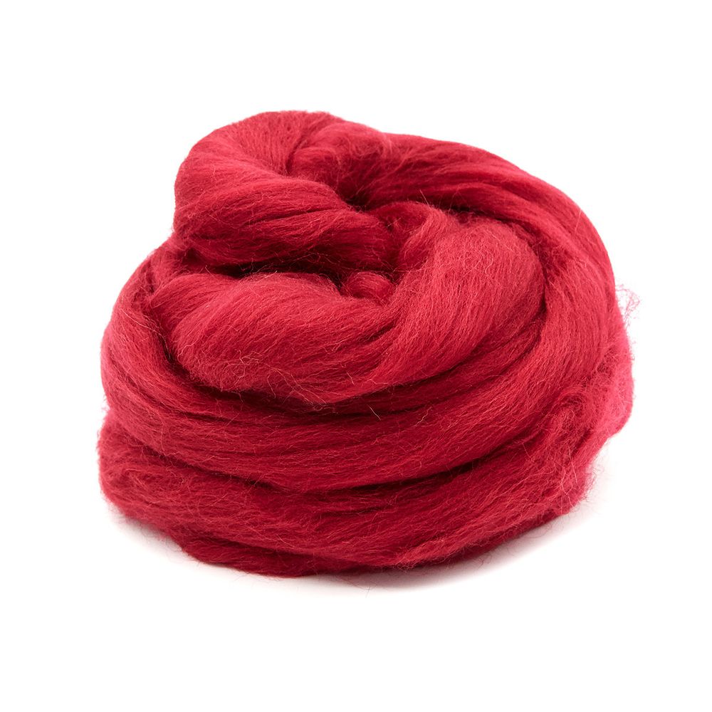 Шерсть для валяния Троицкая п/тонкая 1х100 г (до 29 мкр), 07 бордо