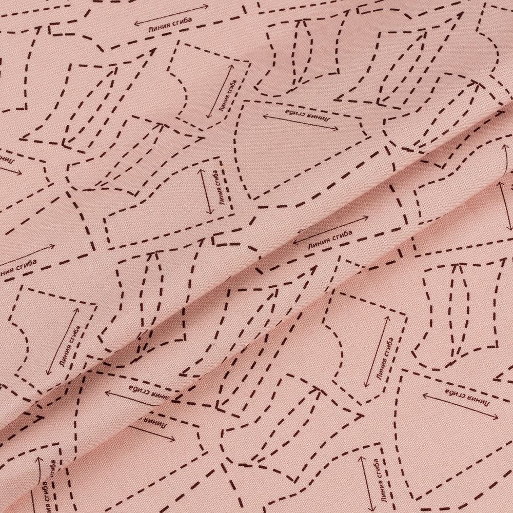 Ткань для пэчворка Peppy Век моды, рулон 112 см / 5 метров, ВМ-05 розовый, Peppy