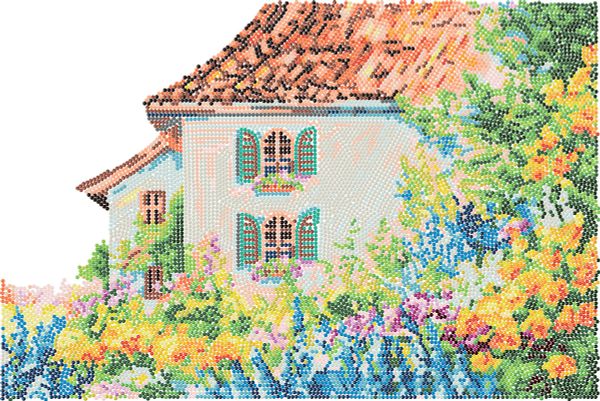 Алмазная (кристальная) мозаика Фрея, Домик в деревне, 45х30 см