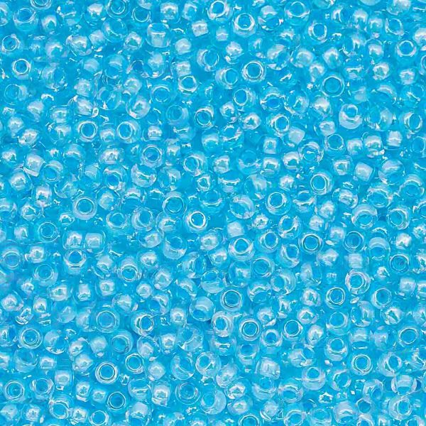 Бисер Preciosa прозрачный с цв. центром и покрытием 10/0 (38662), круг.отв., 500гр