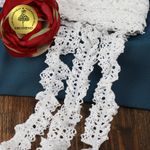 Кружево вязаное (тесьма) 30 мм / 10 метров, на резинке, цв.02 белый, Kruzhevo
