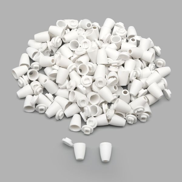 Наконечник для шнура пластик колокол ⌀6/9 мм, 14х11 мм, ПП, кипенно-белый, 100 шт