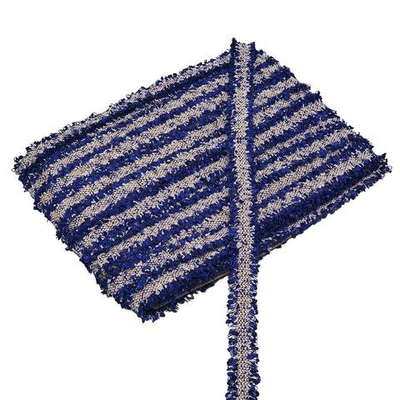 Тесьма твидовая Шанель с люрексом 2 см / 41,2м, 35 белый/синий, 3AR2651