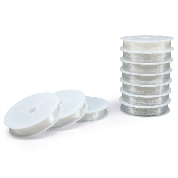 Нитки силиконовые для бисера, 0,4 мм, 25 м, прозрачный, 10 катушек