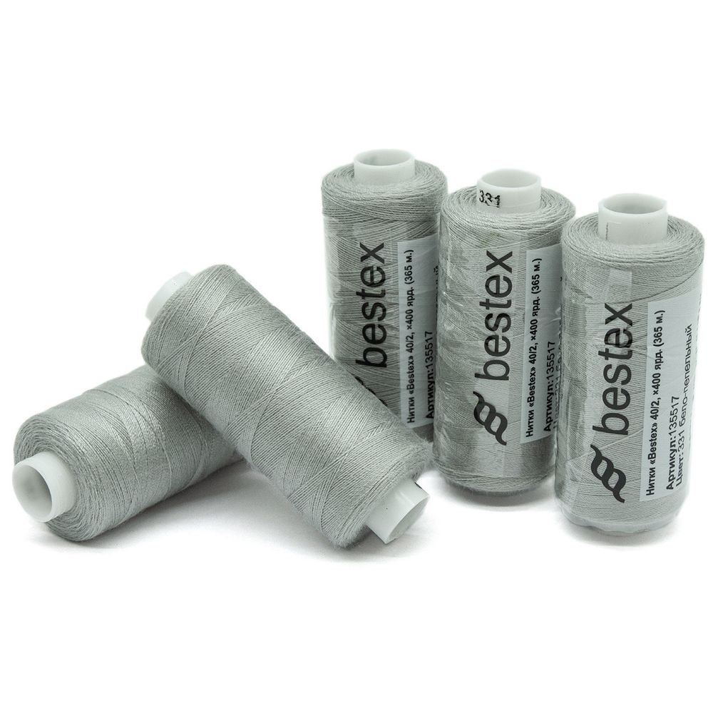 Нитки швейные бытовые Bestex 40/2, 365 м (400 ярд) / 10 кат., 331 пепельно-сиреневый