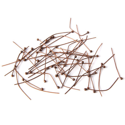 Штифты с шариком 3см, 50 шт в упак, Астра, Медь