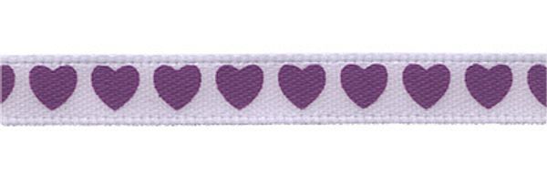 Лента атласная с рисунком 6.0 мм / 22.8±1 метра, H1/080 сердце/сиреневый, Gamma ALP-061