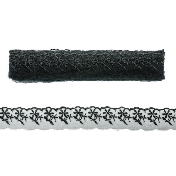 Кружево капроновое 50 мм / 13.71м, цв.черный