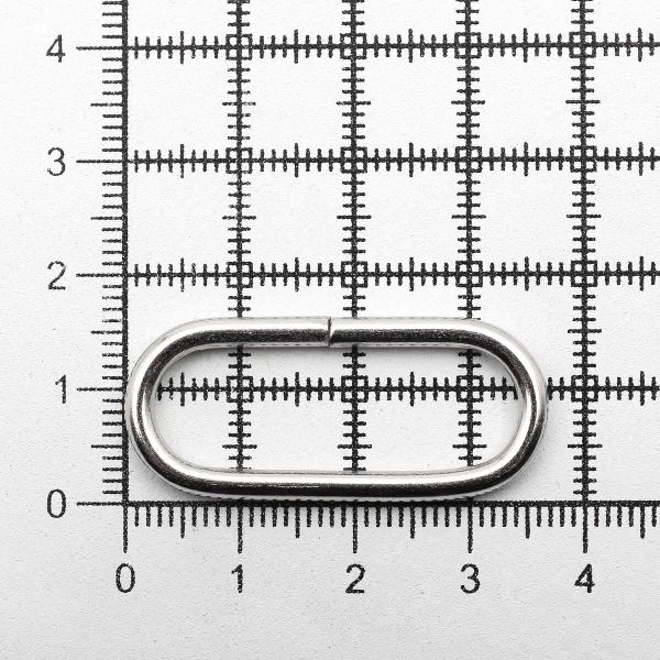 Кольцо овальное металл in 32х11 мм (37х16 мм внешн., никель, 100 шт