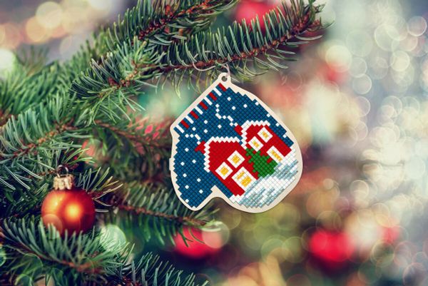 Алмазная (кристальная) мозаика Фрея, подвеска Рукавичка, 9х9 см