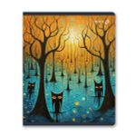 Тетрадь ученическая общая, матовый сплошной лак+запечат.форзац+титул лист A5+ 48 л. на скобе 65 г/м², белизна 100 %, 10 шт, клетка, 01122 Загадочные коты, Светоч Т76