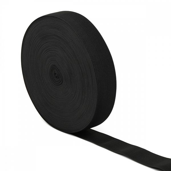 Резинка вязаная 45.0 мм / 40 метров, стандартная 3.9-4.3 г/п.м., черный