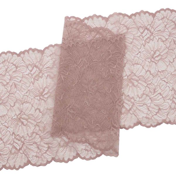 Кружево бельевое эластичное 240 мм / 3.4 метра, цвет пудровый