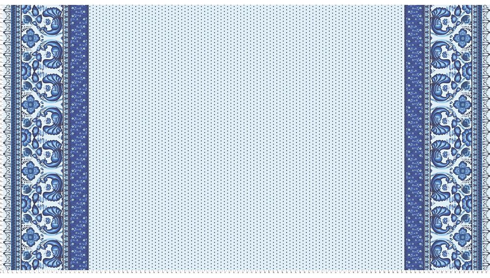 Ткань для пэчворка Peppy Лазурное чудо, рулон 112 см / 5 метров, ЛЧ-04 Панель белый/голубой, Peppy