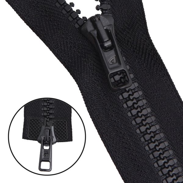 Молния трактор Arta Т6 (6 мм) 2 зам., разъем., 100 см, цв. 077 черный, SHV, уп.5 шт