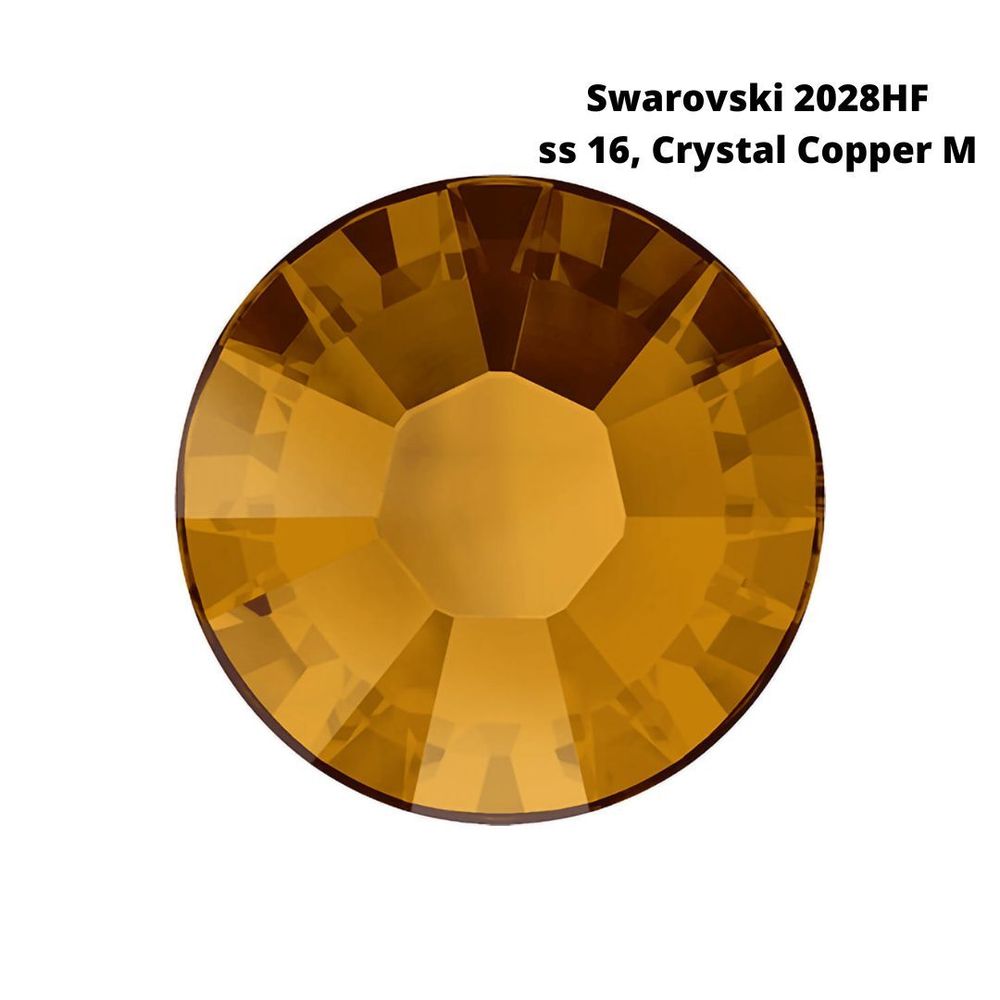 Стразы Swarovski клеевые плоские 2028HF, ss 16 (3.9 мм), Crystal Copper M, 144 шт