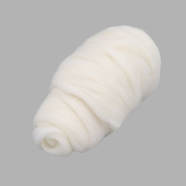 Лента для валяния полутонкая, 100% шерсть, 50гр Камтекс (205 белый)