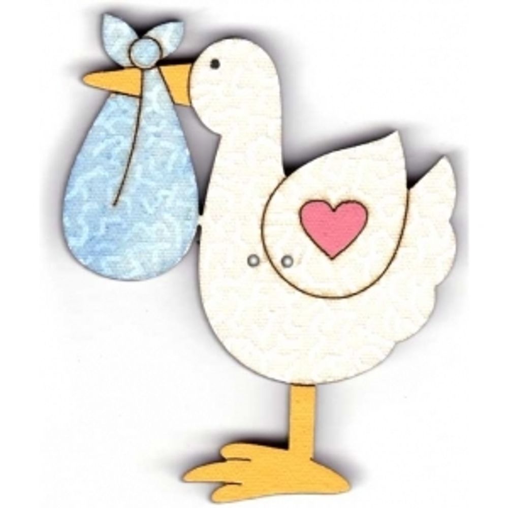 Украшения декоративные пуговицы (аист с младенцем), Aurora, 1 шт, AU-B4723