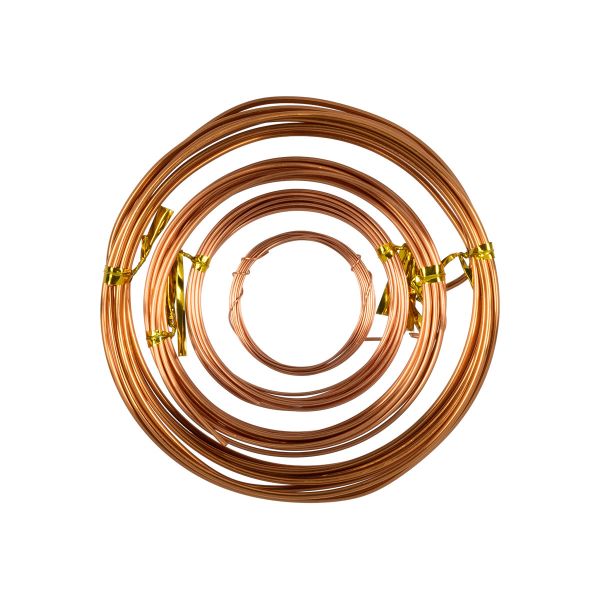 Проволока для плетения медь ⌀0.4 / 0.8 / 1.2 / 1.5 / 1.6 по 2 метра, 4 шт, ассорти, Промысел MM-005