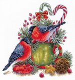 Набор для вышивания нитками МП Студия, Зимние беседы, 19х19 см