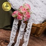 Кружево вязаное (тесьма) 17 мм / 10 метров, на резинке, диз. 303, цв.02 белый, Kruzhevo