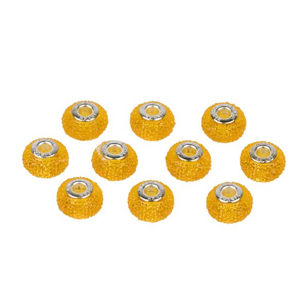 Бусины шармы ⌀16 мм, 10 шт, смола, №09 желтый, Zlatka RFB-16
