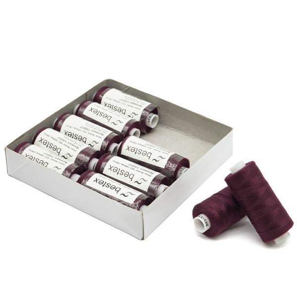 Нитки швейные бытовые Bestex 40/2, 365 м (400 ярд) / 10 кат., 082 свекольный